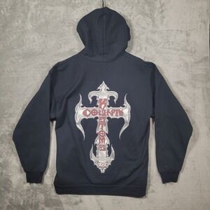 Counts Kustoms Las Vegas Zip Up Hoodie Mens Large Black Gothic Sweatshirt